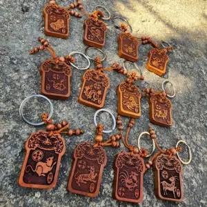 복숭아나무 키링 삼재막이 부적 액막이 키홀더