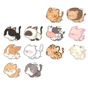 자동차 오토바이 귀여운 반사스티커 12종 리플렉터 빛반사 튜닝 스티커