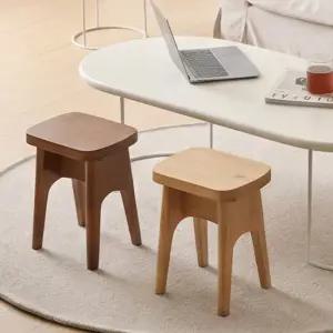 리코 소나무원목 다용도 라운드 스툴의자