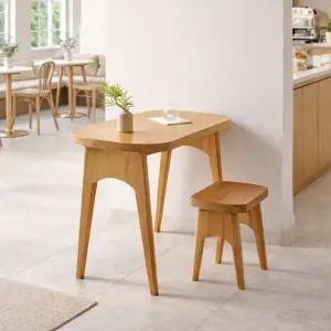 리코 소나무원목 1인용 타원형 식탁세트 900