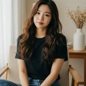 (선택 블랙 95(M))남자 여성 면 반팔 티 여름 무지 기본 티셔츠 블랙95