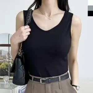 여성 앞뒤 착용 골지 나시티 1P 여름 기본 티셔츠