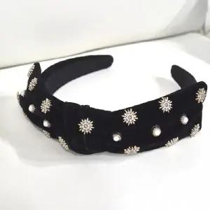 ( )도톰한 벨벳 리본머리띠 진주 큐빅 장식 화려한 헤어밴드