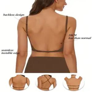 여성용 심리스 백리스 브라 스트랩리스 속옷 여름 웨딩드레스용