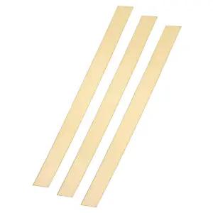 uxcell 3Pcs H62 황동 플랫 바 재고 0.02 x1 x12 사각 금속 솔리드 나이프 제작 DIY 수공예품 건축 장식