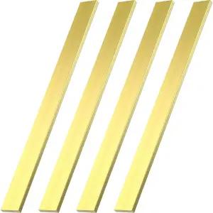 Yaocom 4개 C360 황동 플랫 바 1/4 x 1 12 나이프 제작 스톡 시트 솔리드 플레이트 밀 금속 공예용