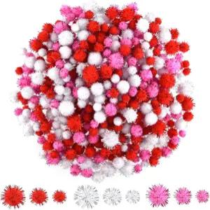 MIAHART 750개 발렌타인 크래프트 폼 폼은 발렌타인데이 파티 장식을 만드는 DIY 크래프트용 반짝이 플러피