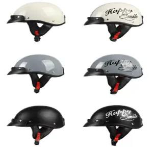 일본식 클래식 반모 M 밀키화이트 헬멧 경량 썬바이져 빈티지 스쿠터 하프 오토바이 내장 소두핏