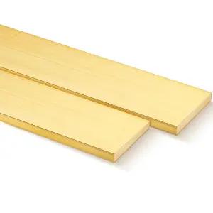 Hicarer 1/4 x 2 C360 황동 평판 블랭크 2개 6인치 길이 직사각형 시트 수공예/취미/칼 제작용 솔리드 판재