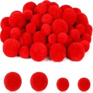 SEPGLITER 60개 레드 원사 폼 볼 1.5인치 1인치 대형 퍼지 DIY 공예 발렌타인 크리스마스 갤런타인