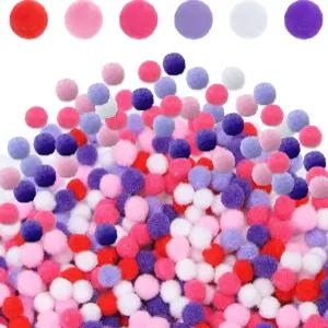 발렌타인데이를 위한 600피스 발렌타인 플러피 폼 볼 미니 크래프트 폼폼 (멀티컬러)