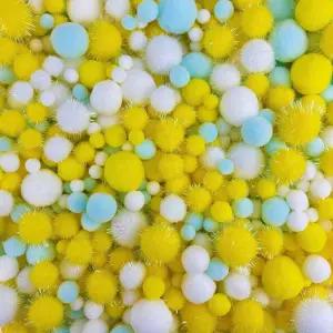 JKanruh 1000pcs 0.4~1.2인치 글리터 틴셀 폼 옐로우 화이트 시리즈 공예 크리에이티브 아트 프로젝트용