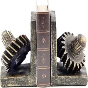 벨라 29578 장식용 북엔드 기어 산업용 러스틱 빈티지 유니크 헤비 동상 책장 스토퍼 지지대 홈 데코