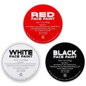델리소울 클라운 메이크업 키트 레드 화이트 블랙 페이스 페인트(11.11온스) 프로페셔널 페인팅 오일