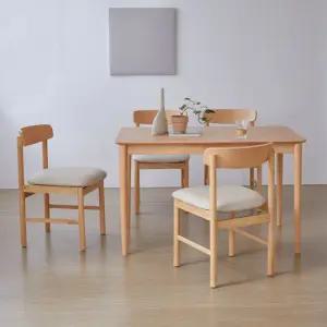 베스트리빙 하이디 네이처 알로 4인(1200) 사각 원목 카페 인테리어 식탁세트/의자 4개