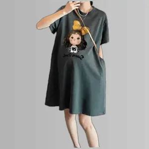 깜찍한 노랑리본 라운드넥 원피스 임부복 미듐길이