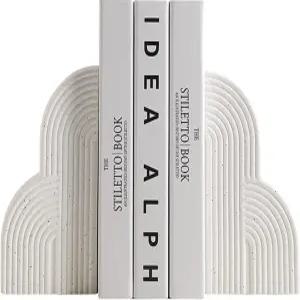 무거운 책을 위한 장식용 콘크리트 북엔드 스타일리시한 2권의 책 끝 세트 책장을 홀더 및 스토퍼 책상 홈