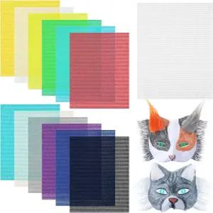 크라위 12개 마스크용 테리안 메시 7.9 x 5.9 인치 DIY 퍼슈트 마스크 재료 키트 수공예 퍼리 코스프레