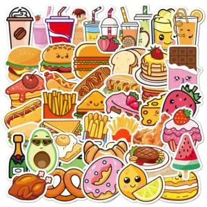 신상 햄버거 방수 음식 50매 스티커 추천제품 꾸미기 S2172