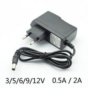 AC 변환기 어댑터 DC 3V2A 5V2A 6V 2A 9V 12V 0.5A 500mA 15V 1A 전원 공급 장치 충전기 EU 플러그 5.5mm *