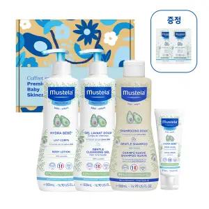 [선물세트] 무스텔라 베스트 4종(바디로션 500ml+샴푸 500ml+탑투토워시 500ml+크림 40ml)+베이비 오일 미