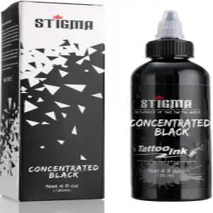 스티그마 타투 잉크 블랙 4온스 120ml 안감 미국 표준 안료 농축 색상 고르게 선명하고 밝습니다