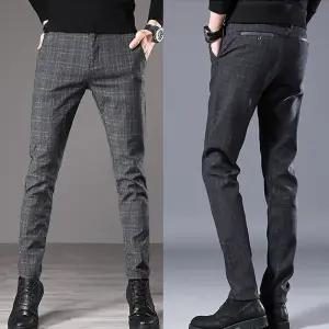 남자 체크 사계절 슬랙스 레귤러핏 데일리 바지 zGh8+8Llo