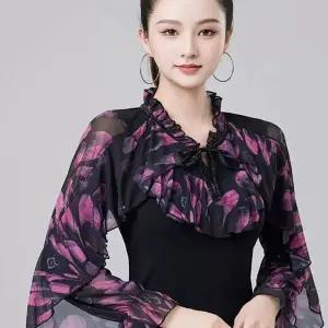 라인 방송댄스의상 댄스스포츠 라틴 라인댄스복 상의