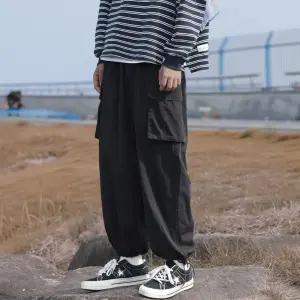 스트링 발목 남성 2컬러 조거팬츠 일자팬츠 오버핏 aIM1+9bkV