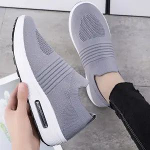 에어굽 슬립온 니트 신발 키높이 단화 편한 워킹화 tAl2+9aHb