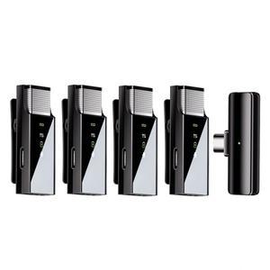 4in 1 전문가용 무선 라발리에 마이크 (휴대폰/패드/안드로이드/스마트폰/카메라/컴퓨터용) 인터뷰, 비디오