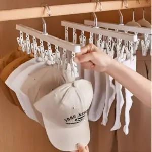 모자 걸이 집게 (8P) 집개 고리 후크 거치대 행거 스카프 양말 야구 볼캡 옷장 장롱 수납장 정리 보관