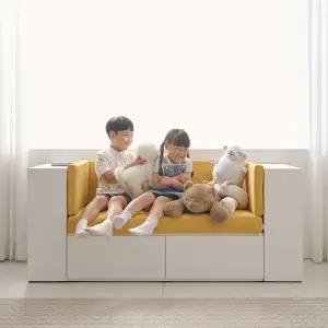 알란스마 패브릭 2인 수납 벤치소파+사이드장2개