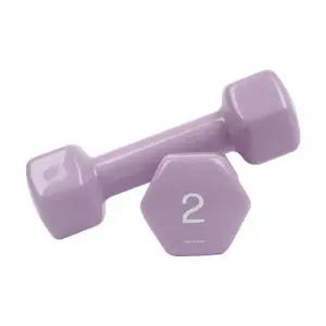 아이워너 아령 덤벨 헬스 요가 필라테스 PVC 육각 2kg 2개 라일락퍼플