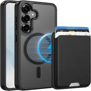 삼성 갤럭시 S25 플러스/S24 플러스 케이스용 Ntwinro 마그네틱 분리형 지갑 MagSafe 신용카드 홀더 RFID