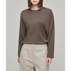 무신사스탠다드 우먼즈 릴렉스드 크루 넥 긴소매 티셔츠 토피 브라운 1667102