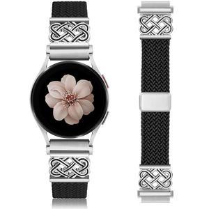 갤럭시 워치 8 7 6 5 4 FE 40mm 44mm / 클래식 프로 3 41mm 액티브 2 여성 남성, 20mm 셀틱 스트레치 엘라스틱 드레시 나일론 스트랩, 울트라용 없음