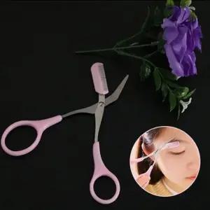빗달린눈썹가위 탈부착 셀프 미용 길이 숱 정리 눈썹 가위 DD-10793