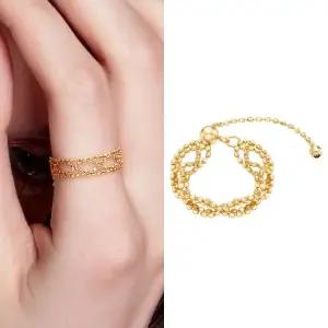 [골드퀸즈] 18K 보니타 레이스 슬라이딩 체인 반지