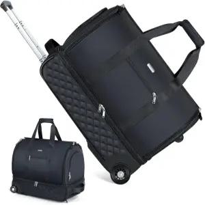 여행용 레킨치 롤링 가먼트백 - 바퀴 및 신발 수납 공간이 있는 컨버터블 더플백 출장 결혼식 위켄더용