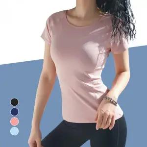 [콩심팥심]요가복 여성 반팔 슬림핏 커버업 에어로빅 운동복 티셔츠