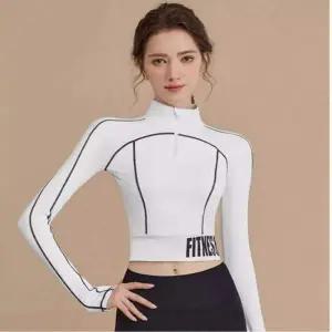 [콩심팥심]커버업 요가 크롭탑 헬스복 상의 운동 긴팔