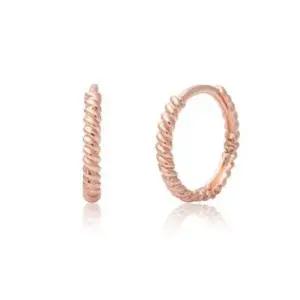 [하프클럽/]14K Gold 원터치 로즈골드 꼬임 링 귀걸이