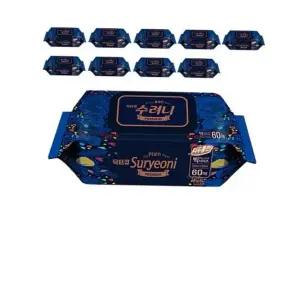 빅사이즈물티슈 더 크고 두툼해진 대형 물티슈 60매 10팩