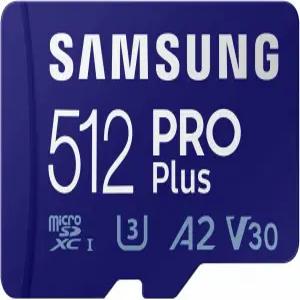 삼성 PRO Plus microSD 메모리 카드 + 어댑터 512GB microSDXC 최대 180MB/초 Full HD 4K UHD UHS I C10 U3