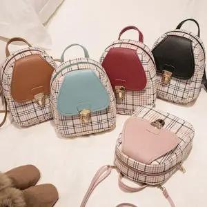 체크 무늬 패턴 귀여운 미니 백팩 크로스백 활용 가능 랍슨유통