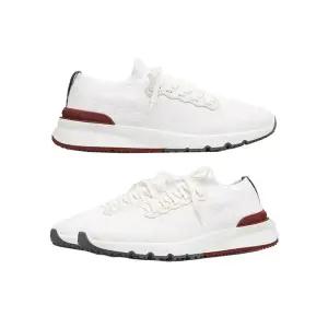 [브루넬로 쿠치넬리] 25FW 로고 탭 스니커즈 화이트 MZUPMBO252 CJ987