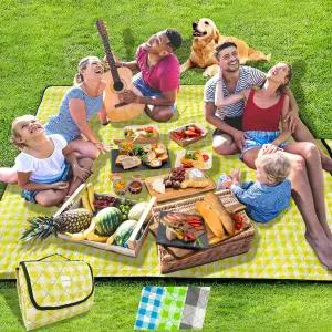 재틀링 초대형 피크닉 담요 80 x80 세탁 가능 방수 접이식 오버사이즈 컴팩트 매트 봄 여름 해변 잔디 위