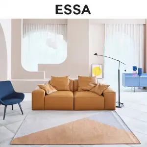 [에싸] 버틀러 3인 베티버 천연 면피 소가죽 소파