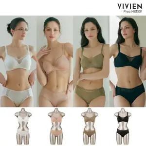 비비안 마이핏 노와이어 티셔츠핏 풀커버 여성속옷 브라팬티세트 8종 44 1834498